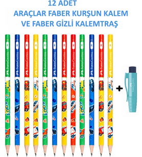 Araçlar Kurşun Kalem 2B 12'li Set ve Gizli Kalemtraş