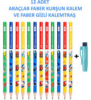 Araçlar Kurşun Kalem 2B 12'li Set ve Gizli Kalemtraş