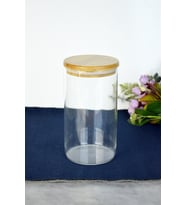 BAMBU KAPAKLI YUVARLAK KAVANOZ BÜYÜK 1000 ML