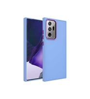 Samsung Galaxy Note 20 Ultra Uyumlu Kılıf Metal Çerçeve ve Buton Tasarımlı Silikon Zore Luna Kapak (Lacivert)