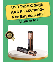 AAA Boyutunda USB Şarjlı Pil – Kompakt Tasarım, Geniş Uyumluluk