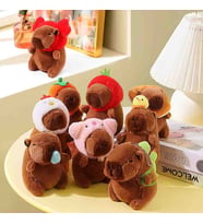 Capybara Hoodie Peluş Oyuncak Anahtarlık Sevimli Bebek Hayvan Figürlü Çanta & Araba Süsü Tatlı Aksesuar