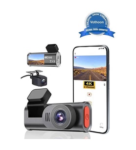 4k Wifi Çift Kameralı Araç Kamerası Gece Görüşlü G-sensörlü Dash Cam 170 Derece