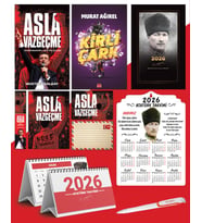 Asla Vazgeçme - Ayraç - Kartpostal - Poster - Kirli Çark -  2026 Ajanda Komutan - Kalpaklı Ahşap Duvar Takvimi - Masa Takvimi