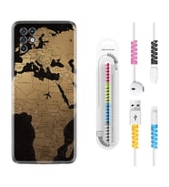 INFINIX Note 11 Pro Note 10 Hot 9 Play Kılıf Kablo Koruma Spiral Silikon Map Planet 1656