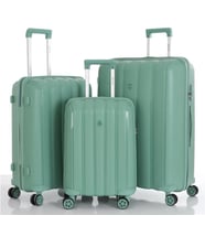 MÇS 3lü Set Kırılmaz Silikon Seyahat Valizi Bavulu V305 Su Yeşili