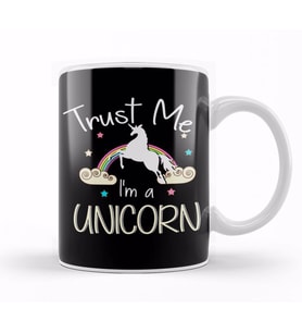 Cute Trust Me I'm A Unicorn Pun Obsessed Kid Kupa Bardak Porselen