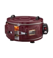 GROSS YUVARLAK DAVUL FIRIN STANDART AYARLANABİLİR TERMOSTAT = 50°C-320°C 1300W - 53CM ALÜMİNYUM TEPSİ ÖN GÖZETLEME CAMI AF-008B (5690)