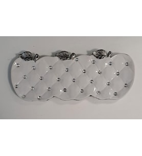 SADO KRİSTAL TAŞLI TEPSİ ELMA DESEN ( 35 x 14,5 cm )
