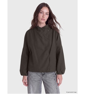 LCW Modest Kahverengi Hakim Yaka Oversize Kadın Yağmurluk