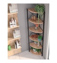 Kitaplık Çiçeklik 6 Raflı Ceviz Çok Amaçlı Stand Altı Bölmeli 160*30*43