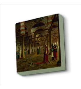 Camide Namaz Kılanlar (Jean-Léon Gérôme, 1871) Baskılı Doğaltaş  Magnet(KRT-133)