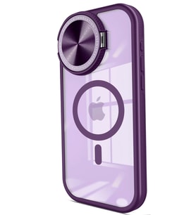 Newface Apple iPhone 15 Pro Max Kılıf Teleskop Lens Magsafe Silikon Kapak - Derin Mor