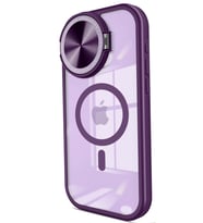 Newface Apple iPhone 15 Pro Max Kılıf Teleskop Lens Magsafe Silikon Kapak - Derin Mor