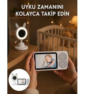 LCD Ekranlı Bebek İzleme Kamerası Ninnili Gece Görüşlü Güvenlik Sistemi Yeni Nesil