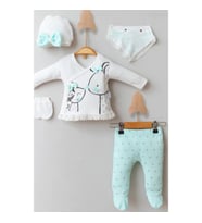 3 Ay Kız Bebek Little Mause 5'li Hastane Çıkış Seti Yeşil