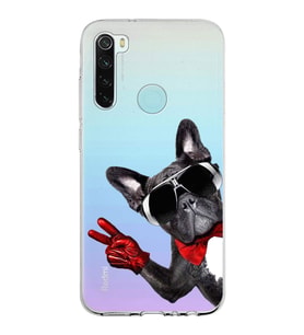 PrintiFy Xiaomi Redmi Note 8 ile Uyumlu 1mm Slim Fit Köpek 2 050e Baskılı Şeffaf  Kılıf