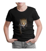 Leopar Siyah Çocuk Tshirt