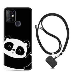 INFINIX Hot 8 9 10 11S Hot 10 Play 10T Kılıf Boyun Askılı Silikon Bay Bay Panda 1784