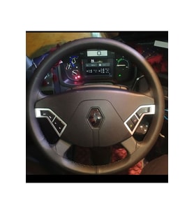 Dikişli Direksiyon Kılıfı Siyah Deri/siyah Dikişli Renault Tır Kamyon Hızlı Kargo