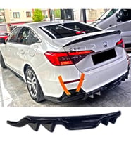Honda Civic FE Difüzör Difizör Plastik Parlak Siyah 2022 2023 2024 2025 Arka-bodykit-ek-karlık
