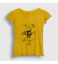 Presmono Kadın Sarı Signs K-Pop Twice T-Shirt 281703tt (Sarı)