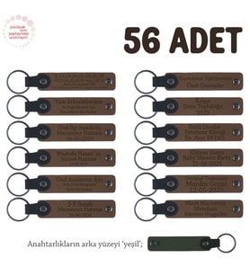 Kahverengi & Yeşil, Modifiye Garaj Müşterileri İçin Reklam Özellikli 56’lı Anahtarlık Set, Promosyon (Açık Kahve)