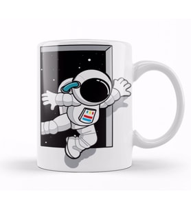Astronaut Kupa Bardak Porselen