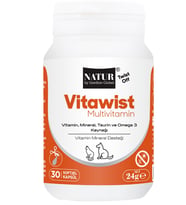 Natur Vitawist Kedi Köpek Multivitamin , Mineral, Taurin ve Omega 3 Soft Jel Kapsül 30 Adet