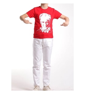 Erkek Çocuk 23nisan 29ekim 30ağustos 10kasım Özelgün Gösteri Atatürk Baskılı T-shırt&pantolon Takım
