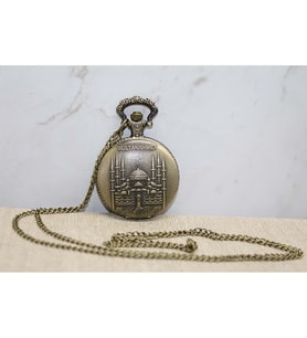 Kişiye Özel Sultanahmet Kabartmalı Antik Bronz Cep Saati