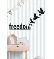 Freedom Duvar Yazısı Ahşap Dekor (Siyah)