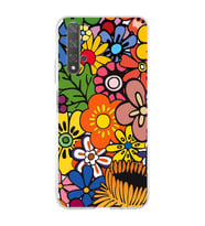 PrintiFy Huawei Honor 20 ile Uyumlu 1mm Slim Fit Retro Renkler 2 Baskılı Şeffaf  Kılıf