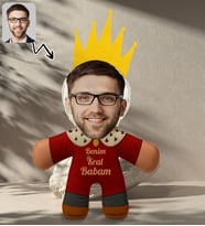 BK Gift Kişiye Özel Benim Babam Kral Tasarımlı Kral Bebek Yastık-1, Babaya Hediye, Babalar Günü Hediyesi