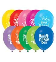 Balonevi Happy Birthday Party Baskılı 12 İnc Pastel Renk Doğum Günü Balonu (100 Lü Paket)