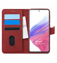 Microsonic Samsung Galaxy A53 5G Kılıf Fabric Book Wallet Kırmızı
