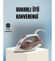 2200 Watt Buharlı Ütü Kahverengi Seramik Taban Şok Buharlı
