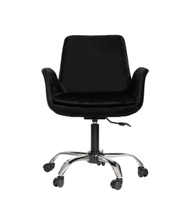Krom Metal Ayaklı Ofis Çocuk Odası Çalışma Sandalyesi (AYARLANILABİLİR) PESCADO (Siyah)