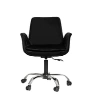 Krom Metal Ayaklı Ofis Çocuk Odası Çalışma Sandalyesi (AYARLANILABİLİR) PESCADO (Siyah)