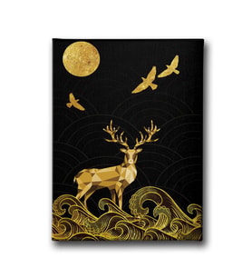 Kromatik Gold Geyikli Tablo MİND100