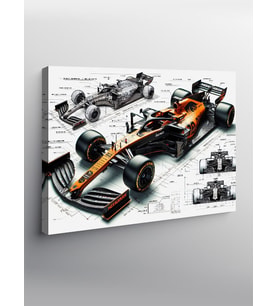 Kanvas Tablo Formula 1 Teknik Çizimi