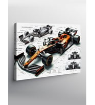 Kanvas Tablo Formula 1 Teknik Çizimi
