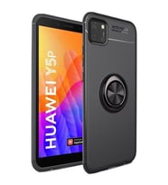 Huawei Y5P Yüzüklü Power Silikon Kılıf (Siyah)