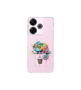 Redmi 13 4G ile Uyumlu Splash Bukalemun Tasarımlı Şeffaf Silikon Kılıf
