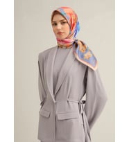 Armine Tivil İpek Eşarp 9318-07 Mor Karışık Desen