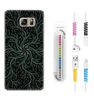 Samsung S7 Edge S20 Fe Plus Ultra S21 S22 Kılıf Kablo Koruma Spiral Silikon Sarmaşıklar 1675