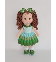 Egzotik Kıvırcık Saçlı Karnaval Bebek Amigurumi Organik Oyuncak