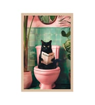 Sevimli Kedi Çizimli Kartpostallar ve Hediye Not Kartları  Sabah Rutinleri - 10 x 15 cm (Mor-Pembe-Siyah-Beyaz)