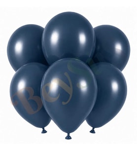 Fırtına Mavisi Renk Lateks Retro Balon (30 cm) - 6 Adet