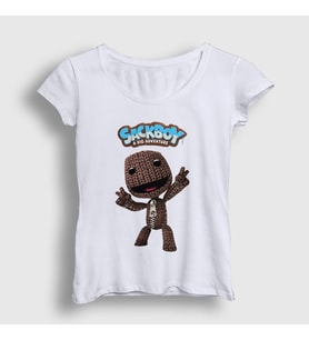 Presmono Kadın Beyaz Sign Sackboy A Big Adventure T-Shirt 544969tt (Beyaz)